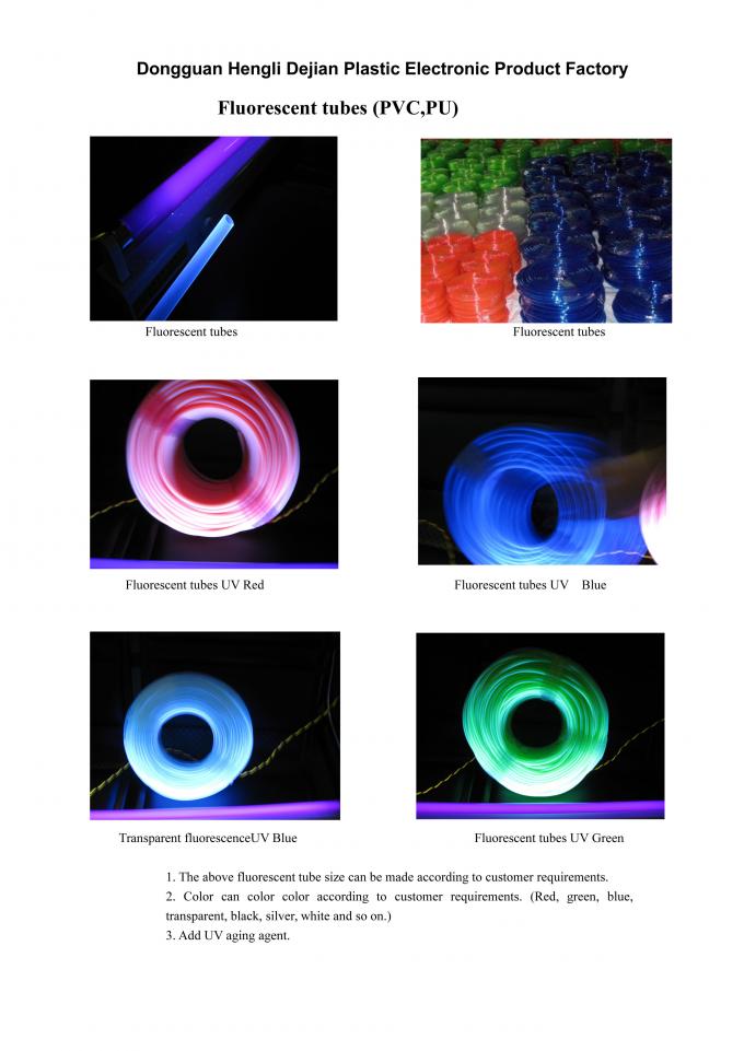 résistant UV de PVC de 6mm/de 8mm de tube en plastique fluorescent de