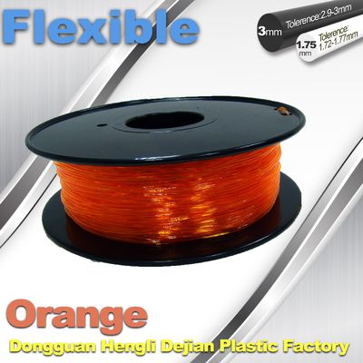Consommables flexibles oranges de filament de l'imprimante 3D avec la grande adhérence