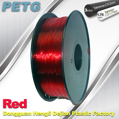 Rouge matériaux de filament d'impression de 1.75mm/de 3.0mm PETG Fliament 3D