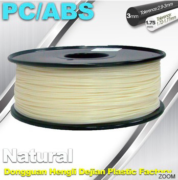 Filament de la couleur de 1.75mm imprimantes naturelle de PC/ABS 3D 1.3kg/bobine
