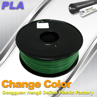 1,75/3.0mm 3d imprimant le filament de pla, vert bleu changeant de filament de couleur au vert jaune