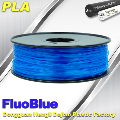 PLA fluorescent de filament d'imprimante du bleu 3D 1.75mm/3.00mm 1.0KG/petit pain pour Markerbot