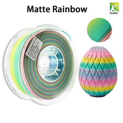 Imprimante 3D PINRUI Filament PLA Matte Rainbow 1,75 mm 1 kg Couleurs multiples Adapté à la plupart des imprimantes FDM