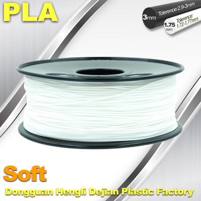 Filament mou d'imprimante de PLA 3D., 1,75/3.0mm, couleur blanche