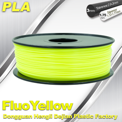Matériaux fluorescents de filament de l'imprimante 3D Fluo-Jaune de PLA 1,75/3.0mm