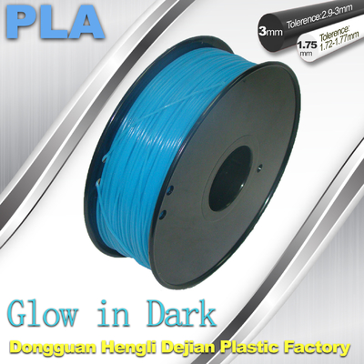 Lueur de haute résistance de filament de PLA de 1.75mm 3mm dans le filament foncé pour l'imprimante 3d