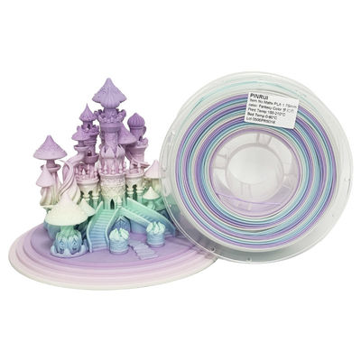Imprimante 3D PINRUI Filament Matte Rainbow 1,75 mm 1 kg Couleurs multiples Adapté à la plupart des imprimantes FDM